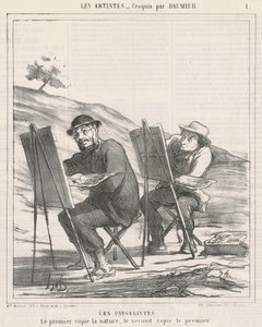 Peyzajcılar. İlk kopyalar doğa by Honoré Daumier