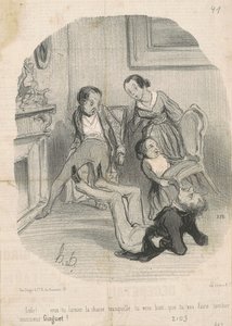 Lolo!...sandalyeyi rahat bırakmak ister misin... by Honoré Daumier