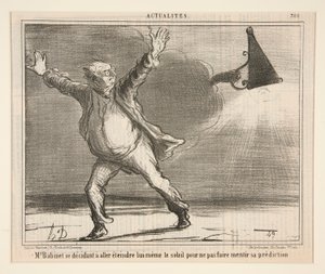 M. Babinet gidip kendini söndürmeye karar veriyor by Honoré Daumier