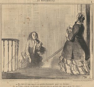 Canım, sana bir potiche getirdim... by Honoré Daumier