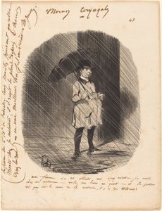 Karım bana dedi ki: beş dakika bekle beni... by Honoré Daumier