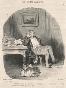 Karım bu ziyafette uzun süre kalıyor... by Honoré Daumier