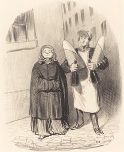 Madam Chapotard reçellerini yapmaya hazırlanıyor by Honoré Daumier