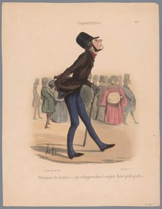Adam çok küçük ayakkabılarla yürüyor Chiennes de bottes! (...) (nesne üzerindeki başlık) Vanity (dizi adı) Coquetry (nesne üzerinde dizi başlığı) by Honoré Daumier