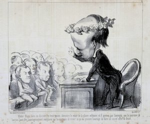 Barış Kongresi Anıları: Victor Hugo (Seri No. 1) - Daumier tarafından, 06/09/1849 tarihli “” Charivari”de by Honoré Daumier