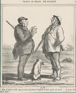 Bir tavşan görür görmez ilk ben... by Honoré Daumier