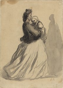 anne ve bebek by Honoré Daumier