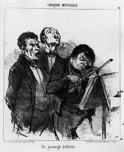 Müzikal eskizler: zor bir pasaj. 5 Mart 1852 tarihli “Charivari” gazetesinde yayınlanan Illustration d