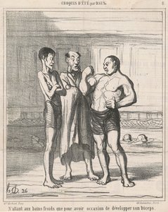 Sadece soğuk banyolara gitmek... by Honoré Daumier