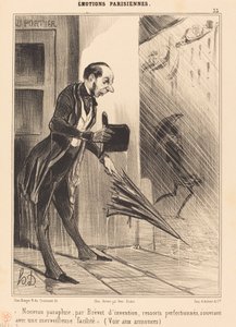 Patentten yeni şemsiye... by Honoré Daumier