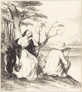Ey acı!... bir kocanın hayalini... by Honoré Daumier