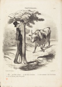 Ah!... boynuzlu bir canavar... by Honoré Daumier