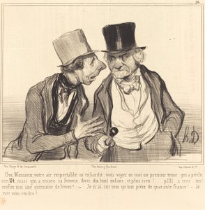 Evet efendim, saygıdeğer havanız beni yüreklendiriyor... by Honoré Daumier