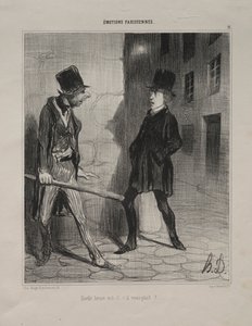 Paris Duyguları, levha 11: Saat Kaç Lütfen, 24 Kasım 1839. by Honoré Daumier