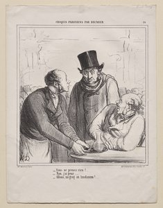 Paris Eskizleri, levha 16: Hiçbir şey almayacak mısınız? by Honoré Daumier