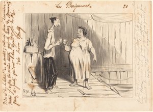 Şeref sözü Bayan Frenouillet... by Honoré Daumier
