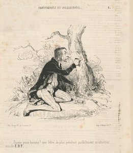 Zavallı genç adam! by Honoré Daumier