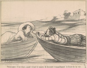 Tatlı su filozofları... by Honoré Daumier