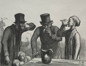 İçicinin fizyolojisi: Dört çağ. by Honoré Daumier