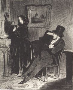 Seni baloya götürdüğümden daha sık... by Honoré Daumier