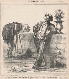 Tarım komitesi üyesi olarak poz veren... by Honoré Daumier