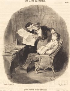 Gazete çok ilginç olduğunda by Honoré Daumier