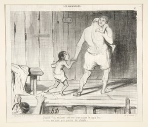 Çocuklara iyi davranıldığında by Honoré Daumier