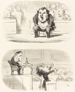 Sıkıcı bir konuşmacı kürsüye çıktığında by Honoré Daumier
