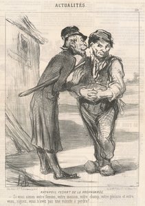 Ratapoil Propaganda Yapıyor: Karını, evini, tarlanı, düveni ve buzağını seviyorsan imza at, kaybedecek bir dakikan yok! by Honoré Daumier