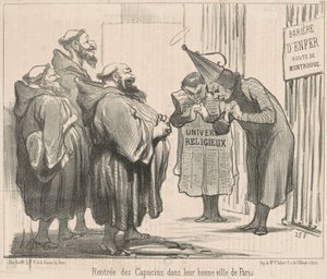 Capuchinlerin Dönüşü ... Paris by Honoré Daumier