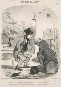 Robert... artık konuşmayı sürdürmüyorsun... by Honoré Daumier