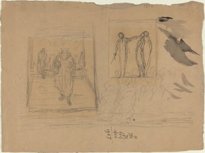 Adalet Sarayında Sahne by Honoré Daumier