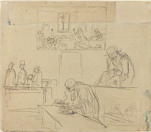 Mahkeme Sahnesi (Karar) by Honoré Daumier