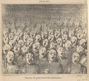 Orpheonistlerin büyük festivalinin hatırası by Honoré Daumier