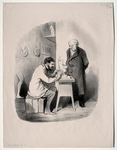 Sanatçılar, levha 2: Bir gün beni bu şekilde modellemelisin by Honoré Daumier
