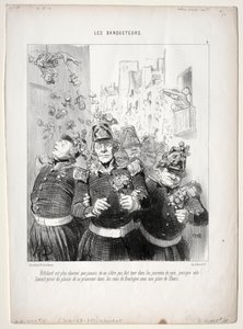 Ziyafetciler, levha 4: Rifolard her zamankinden daha çekici... by Honoré Daumier