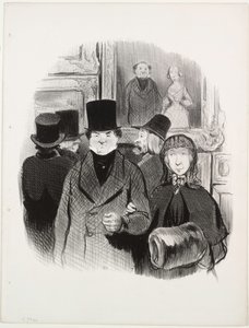 Hayatın Güzel Günleri, levha 59: Birinin portresi Salondayken by Honoré Daumier