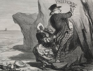 İyi Burjuva levha 3: Ziyaretimizin bozulmaz bir anıtını bırakmak istiyorum..., 1854. by Honoré Daumier