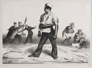 Aylık Dernek (levha 20): Buna karışmayın! by Honoré Daumier