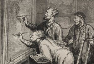 Ressamlar: Fırçanın Son Darbesi, 1868 Sergisi. by Honoré Daumier
