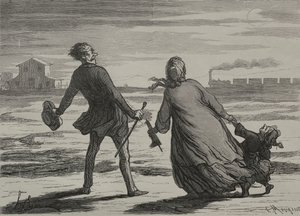 Demiryolu: Çok Geç. by Honoré Daumier