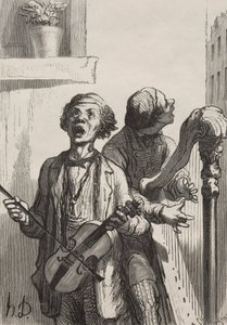 Şarkıcılar: Sokak Şarkıcıları. by Honoré Daumier