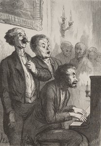 Şarkıcılar: Salondaki Şarkıcılar by Honoré Daumier
