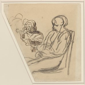 sigara içen by Honoré Daumier