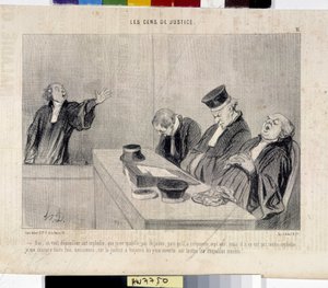 Adalet halkı. Honore Daumier (1808-1879), Le” Charivari” gazetesinden karikatür, 37,5x28. Güzel Sanatlar Müzesi, Palais Longchamp, Marsilya. by Honoré Daumier
