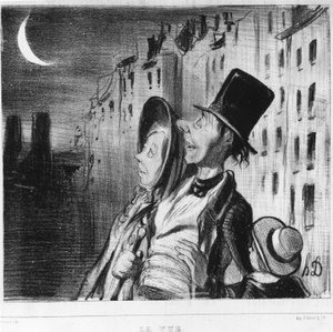 Görünüm: Honore Daumier (1808-1879) tarafından "" Cinq sens"den alınan dizi. “” Çarivari”” by Honoré Daumier
