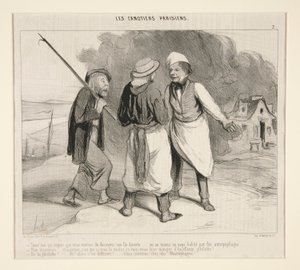 Burada! Issız bir ada keşfettiğimizi düşünen ben by Honoré Daumier