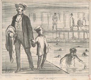 İşte baba! ... maymun! ... by Honoré Daumier