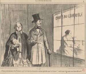 İşte, işte mamzelle palmyre yapıyor... by Honoré Daumier
