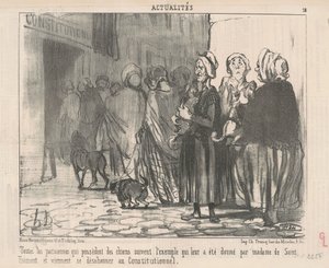Köpekleri olan tüm Parisliler... by Honoré Daumier